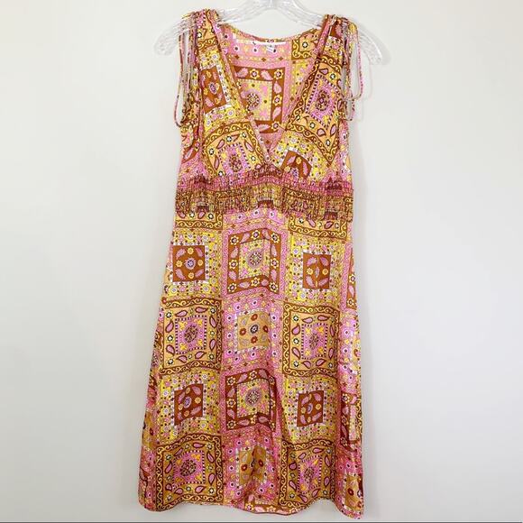 Alice + Trixie Silk 70’s Inspired Paisley Dress - Picture 1 of 6